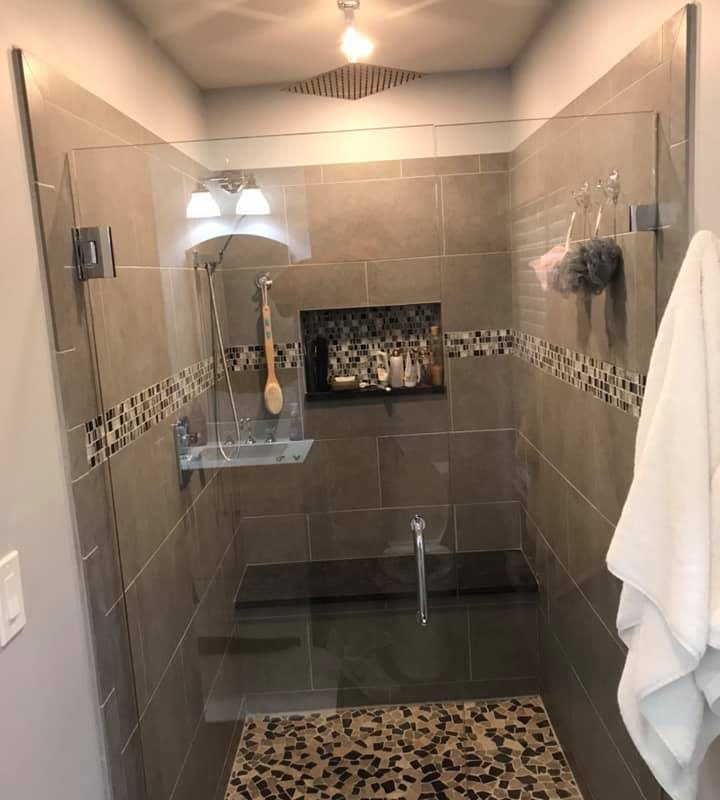 Custom Bathroom Remodel Shower and walk in closet in Springfield PA