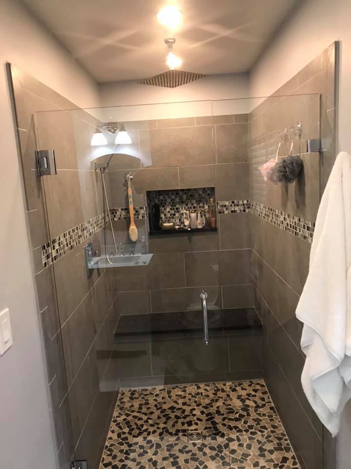 Custom Bathroom Remodel Shower and walk in closet in Springfield PA